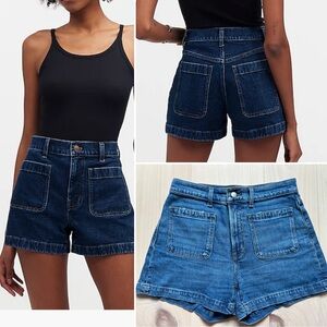 Madewell Emmett Denim Jean shorts patch pocket edition size 28 medium wash